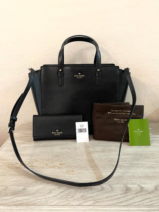 kate spade Handbags - New Kate Spade Grand Street Hayden Tote Bag & Nika Wallet Black Leather